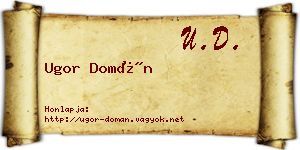 Ugor Domán névjegykártya
